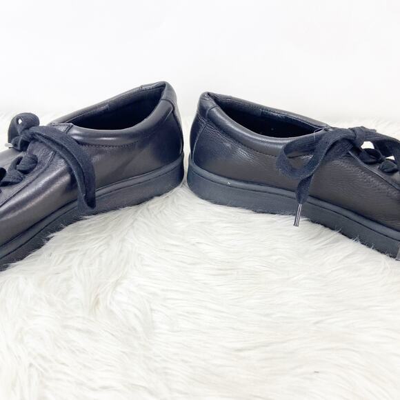 Eileen Fisher 9 Womens Black Leather Cal Washed Fashion Sneakers - Picture 7 of 10
